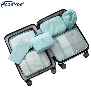 7Pcs Travel Clothes Classification Storage Bag Packing Cube Organizer Pouch