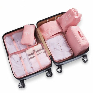 7pcs Luggage Organizer Bag Waterproof Travel Accessories Packing Cubes Organiser