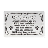 Custom Photo Metal Wallet Card for Sister - Personalized Christmas Gift