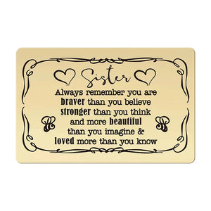 Custom Photo Metal Wallet Card for Sister - Personalized Christmas Gift