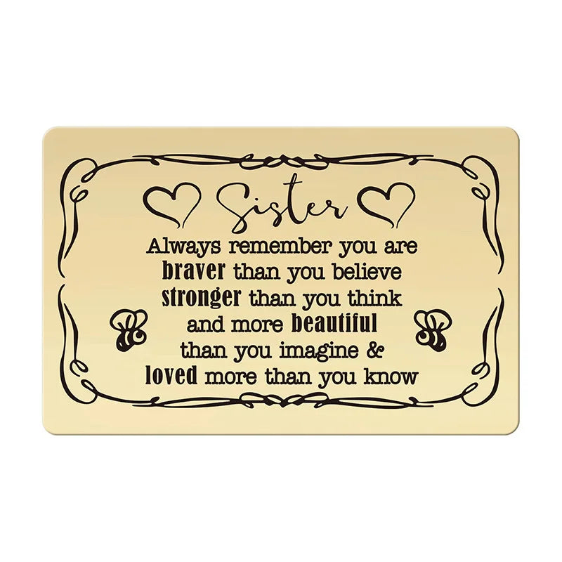 Custom Photo Metal Wallet Card for Sister - Personalized Christmas Gift