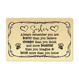 Custom Photo Metal Wallet Card for Sister - Personalized Christmas Gift