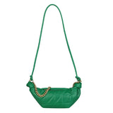 Thick Chain Shoulder Bag Crossbody Bags Plaid Pu Leather Handbags