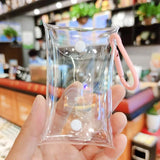 8 Colors Transparent PVC Key Wallet Case Chain Ring Pouch Car Keychain