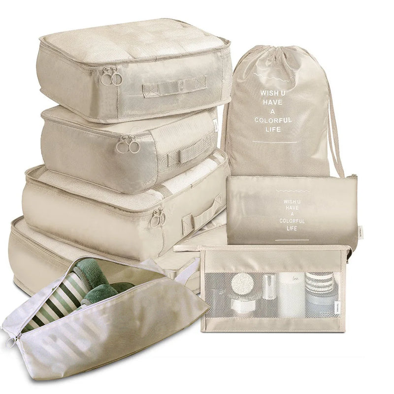 8-Piece Travel Storage Packing Cube Bag Organizer High Capacity Luggage