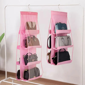 Hanging Handbag Organizer Storage Holder 8 Pockets Shelf Bag