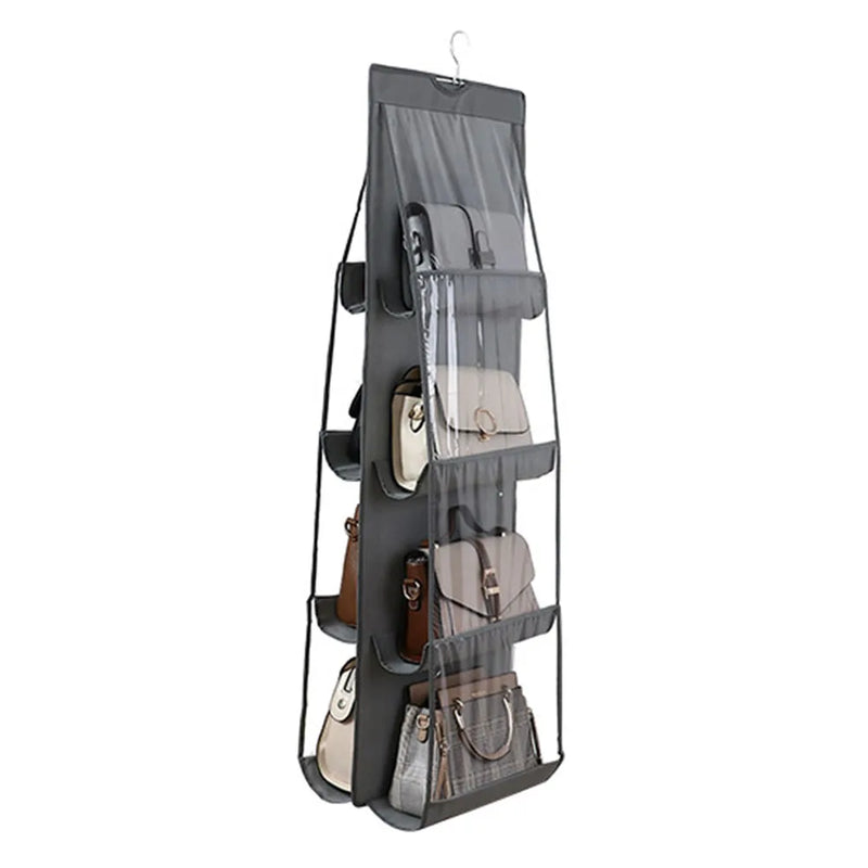 8 Pockets Hanging Handbag Organizer Storage Holder for Wardrobe Closets