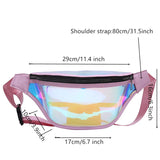 Women Holographic Waist Bag Waterproof Fanny Pack for Running Jogging