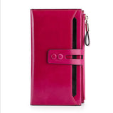 RFID Long Leather Wallet Soft Women's Clutch