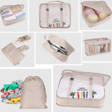 8PCS Travel Packing Storage Cases Luggage Organizer Tidy Pouch