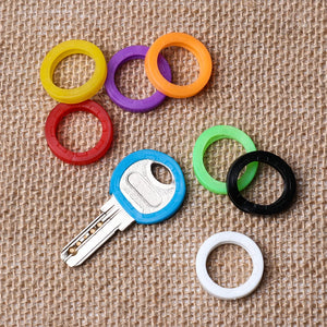 8Pcs Silicone Key Cap Covers Topper Elastic Keyring Key Case Bag Organizer