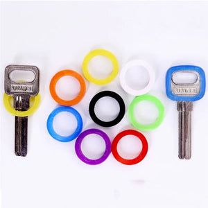 8Pcs Assorted Silicone Key Cap Covers Key Holder Elastic Keyring Ring