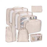 8Pcs Travel Clothes Classification Storage Bag Packing Cube Shoe Underwear Toile