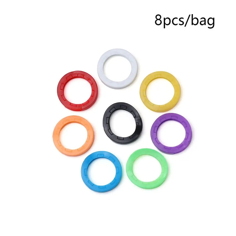 8pc Silicone Key Cap Covers Random Colors Key Holder