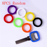 8pcs Silicone Key Cap Covers Bright Colors Organizer Wallets