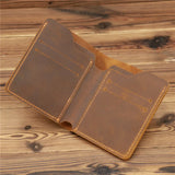 Retro Leather Men Wallet Crazy Horse Leather Durable