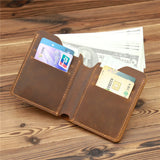Retro Leather Men Wallet Crazy Horse Leather Durable