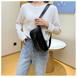 9 Inch Chest Bag Women's Waist Bag Pu Messenger Bag Shoulder Bag