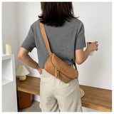 9 Inch Chest Bag Women's Waist Bag Pu Messenger Bag Shoulder Bag