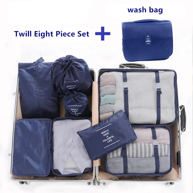 9Pcs Travel Storage Bags Clothes Underwear Shoes Pouch Luggage Organizer