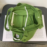90s Canvas Oversized Slouchy Bag Y2k Stylish School Laptop Handbag