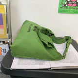 90s Canvas Oversized Slouchy Bag Y2k Stylish School Laptop Handbag
