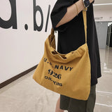 90s Canvas Oversized Slouchy Bag Y2k Stylish School Laptop Handbag