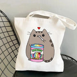 90s Female Cat Bag Women Shopping Bag Gothic Shopper Bag Canvas Shoulder Bag