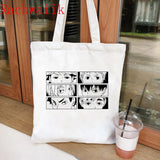 90s Haikyuu Graphic Tote Harajuku Shopper Bag Canvas Shoulder Eco Large