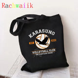 90s Haikyuu Graphic Tote Harajuku Shopper Bag Canvas Shoulder Eco Large
