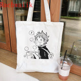 90s Haikyuu Graphic Tote Harajuku Shopper Bag Canvas Shoulder Eco Large