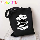 90s Haikyuu Graphic Tote Harajuku Shopper Bag Canvas Shoulder Eco Large