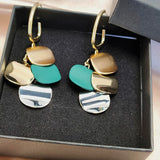 925 Silver Geometric Distortion Circle Earrings Ins Green Mori Long Earrings