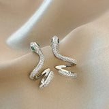 925 Silver Zircon Snake Earbone Clip Earstuds