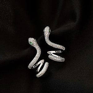 925 Silver Zircon Snake Earbone Clip Earstuds