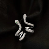 925 Silver Zircon Snake Earbone Clip Earstuds