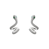 925 Silver Zircon Snake Earbone Clip Earstuds