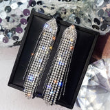 925 Silver Needle Triangle Tassel Earrings Night Store Style
