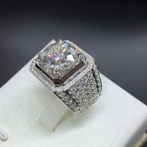 925 Silver 2 Ct Diamond Ring for Men Gemstone 925 Jewelry