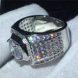 2 Carats Diamond Ring for Men 925 Silver