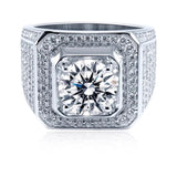 925 Silver 2 Ct Diamond Ring for Men Gemstone 925 Jewelry