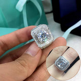 925 Silver 2 Ct Diamond Ring for Men Gemstone 925 Jewelry