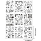 9 Mixed Theme Silicone Clear Stamps Christmas Skiing Halloween Animal Seal