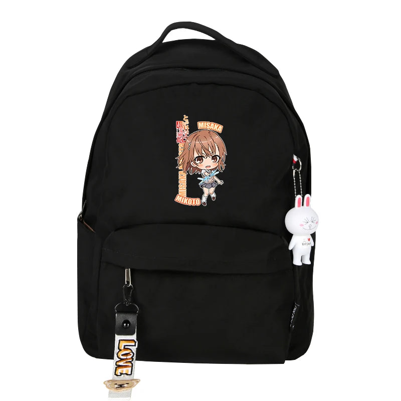 Railgun T Anime Backpack Pink Travel Bagpack