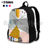 Retro Outdoor Hiking Backpack Waterproof Camping Travel Mid Century Modern
