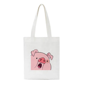 Pig Cartoon Shoulder Canvas Bag Harajuku Large Capacity Messenger Bag