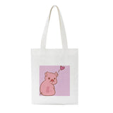 Pig Cartoon Shoulder Canvas Bag Harajuku Large Capacity Messenger Bag