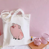 Pig Cartoon Shoulder Canvas Bag Harajuku Large Capacity Messenger Bag