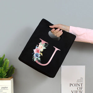 Portable Lunch Bag Cotton Picnic Food Bag Women Small Tote Style