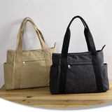 Large Women Canvas Tote Bag with Zipper